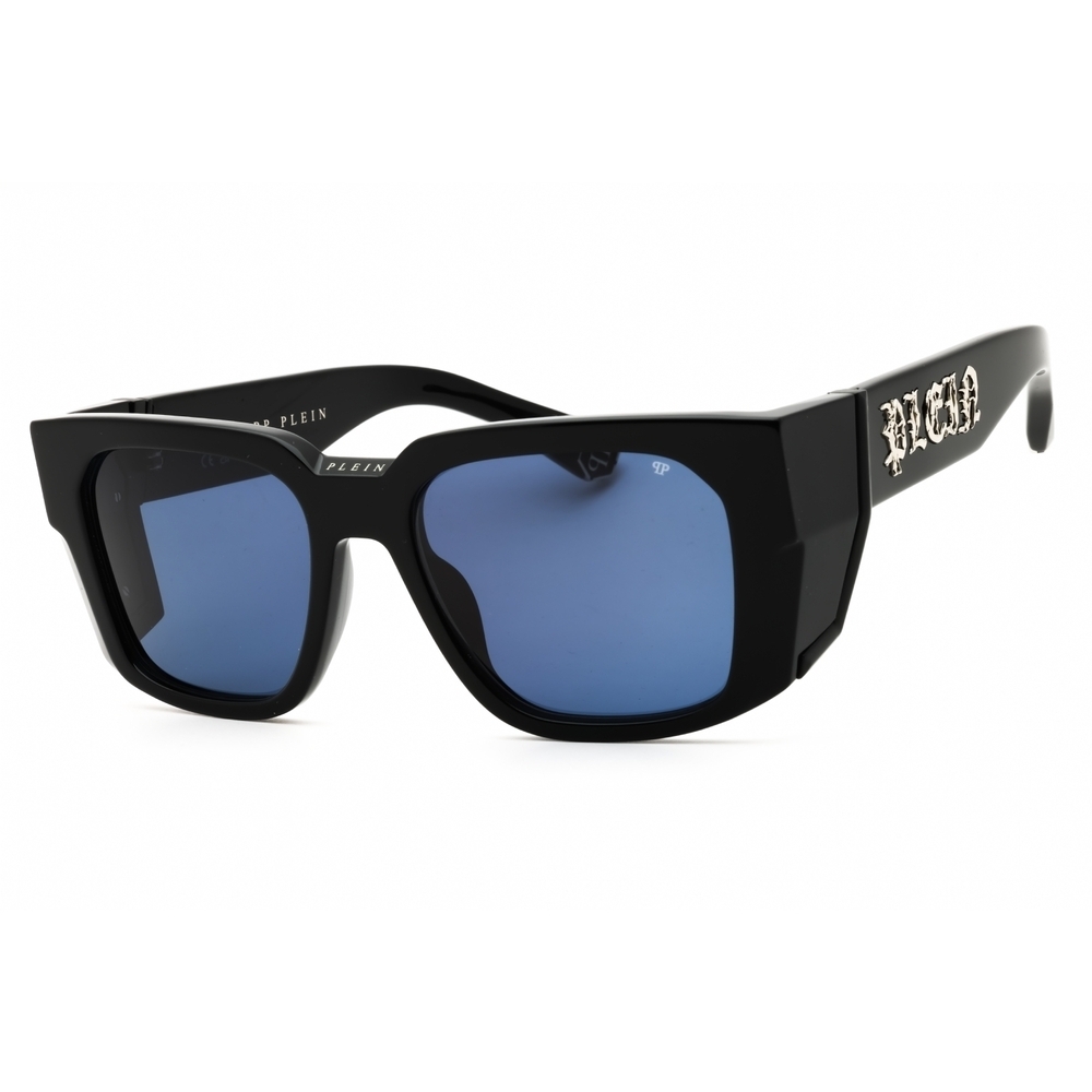 Philipp Plein SPP130M Sunglasses Black Acetate Rectangular